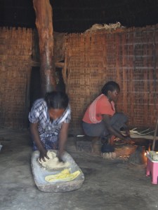 preparing Ensete pancakes