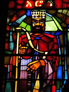stained glass at Debre Libanos, representing King David