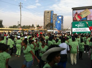 Getting ready to run the Women First 5kms in Addis