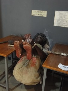 Torture method as displayed in the Red Terror Memorial