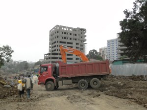 the heavy construction work in Addis: one of the reasons for the many water and power cuts