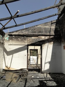 One of the collapsed roof at Taitu hotel